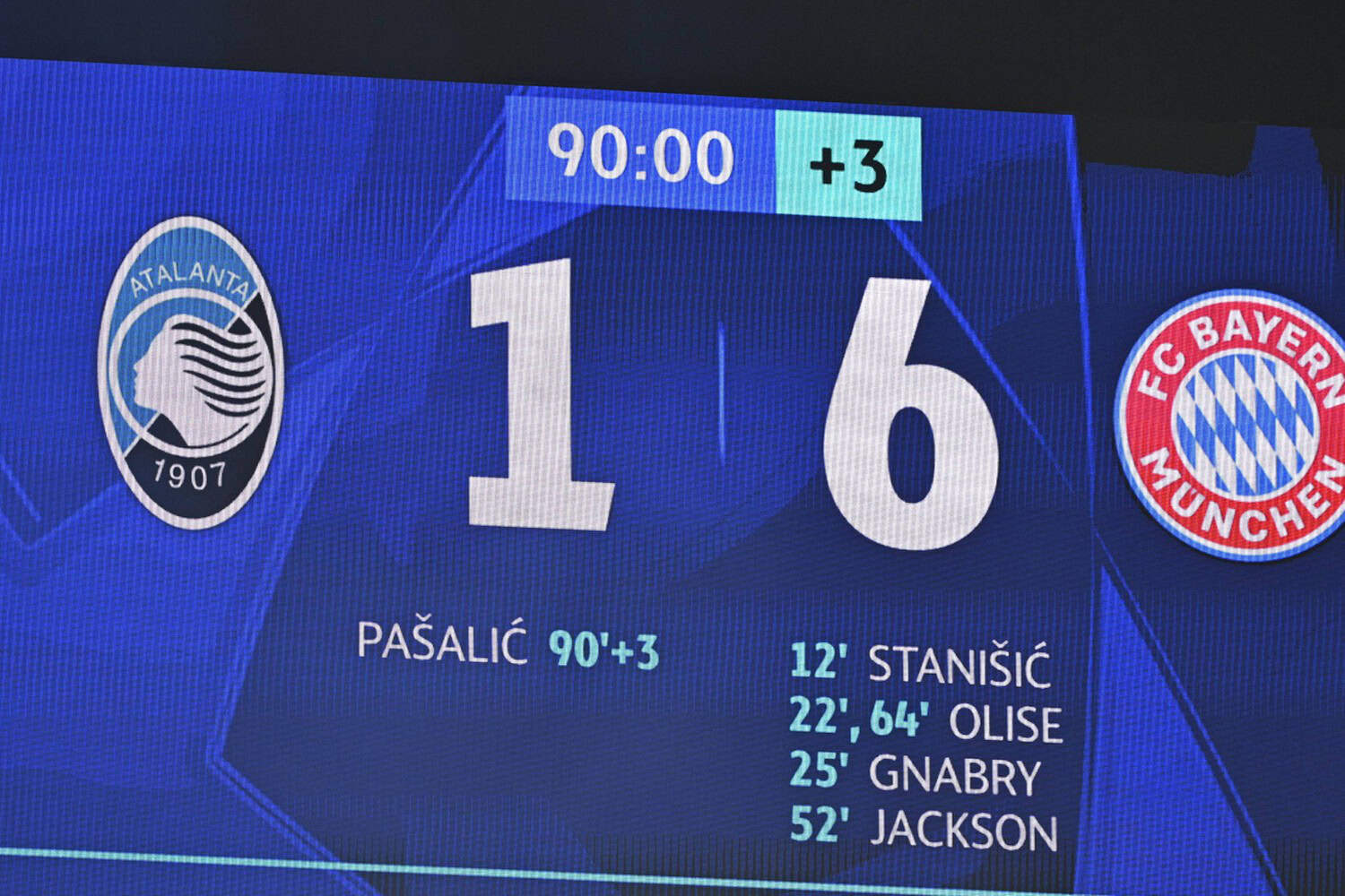 历史上从未有过球队在淘汰赛首回合净负五球或以上的情况下晋级欧洲赛事下一轮的先例。