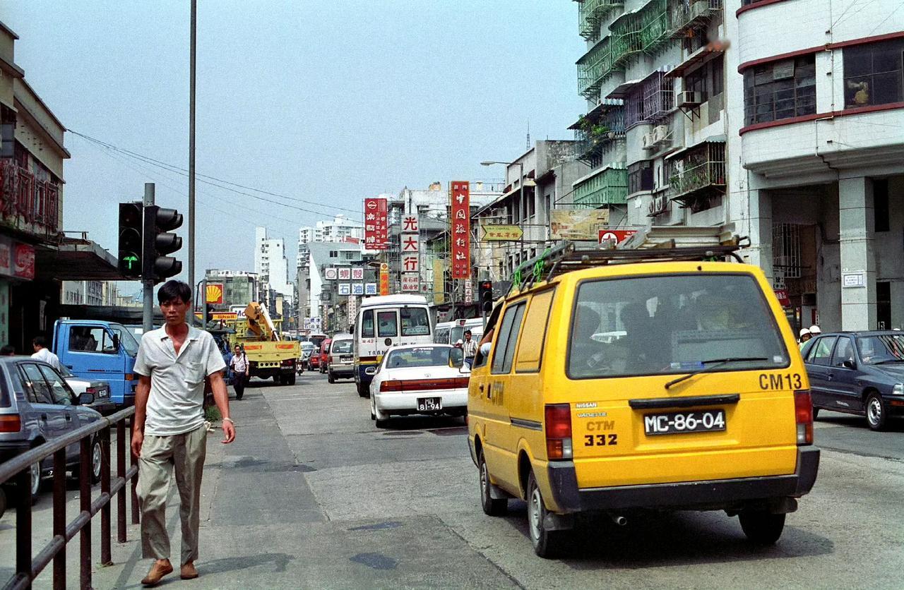 街景，澳门，1993年9月摄。 ​​​
