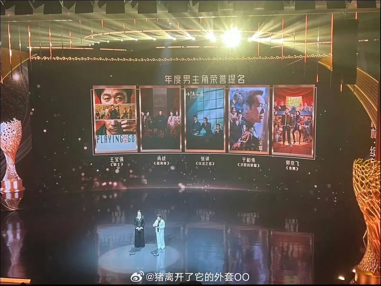 金树林年度男主角荣誉提名的有：王宝强《棋士》肖战《藏海传》张译《以法之名》于和伟
