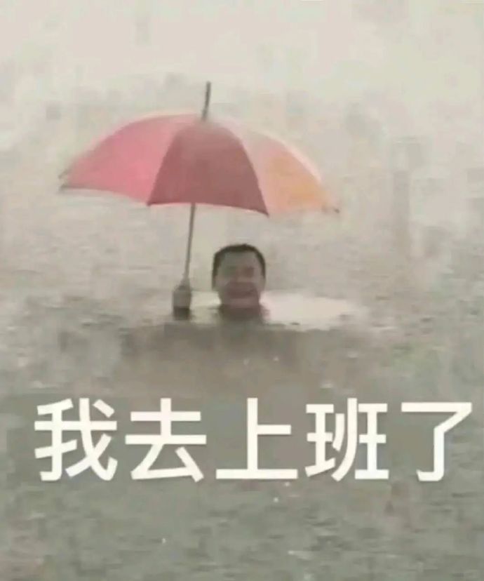 最近广东人的上班现状事已至此，我先接一个暴雨停工[祈祷]搞笑梗图 ​​​