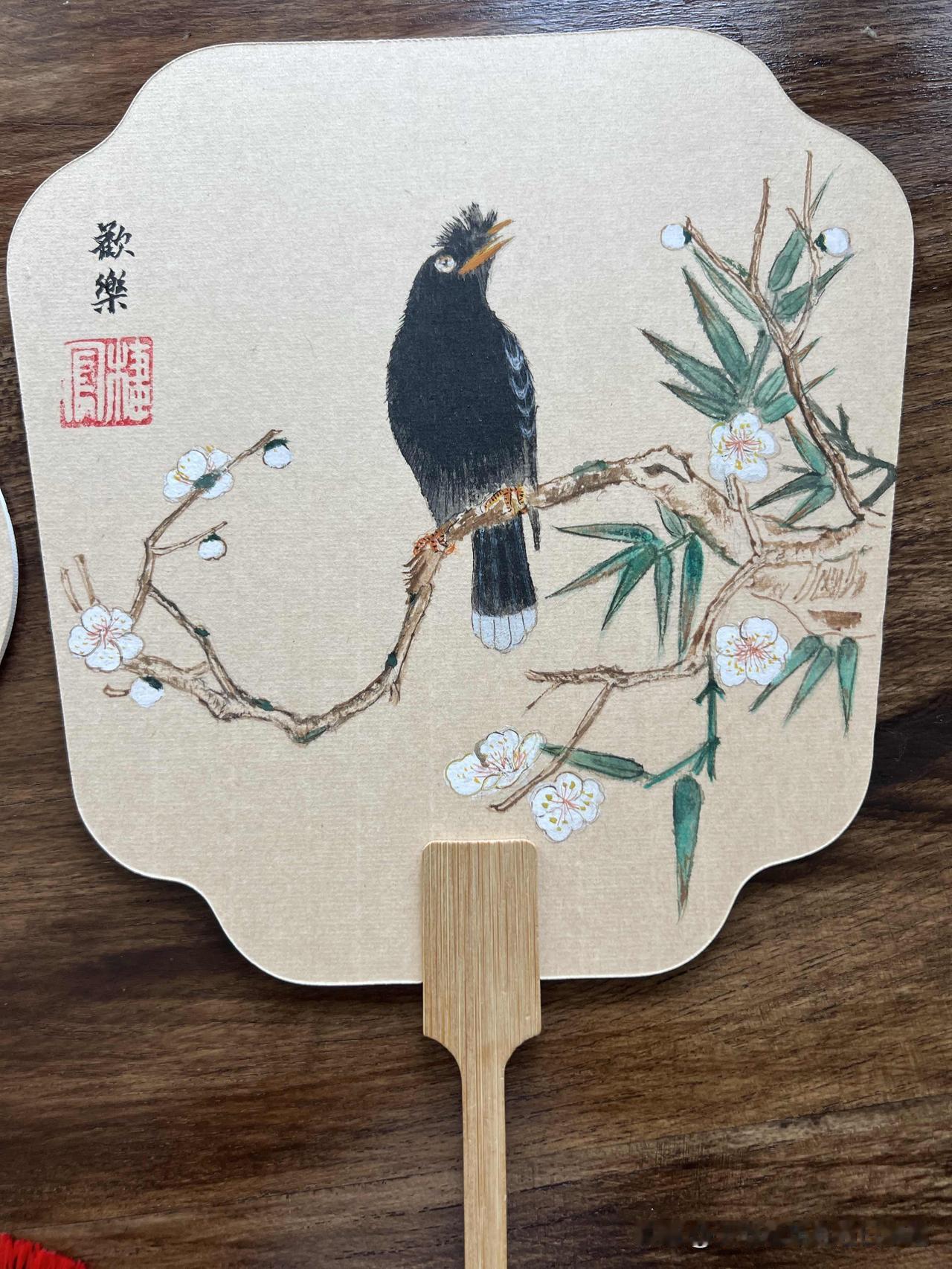 图案可定制手绘团扇