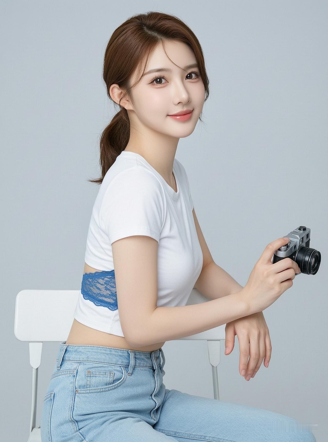 元气少女与复古相机，记录美好时光！📸🌟