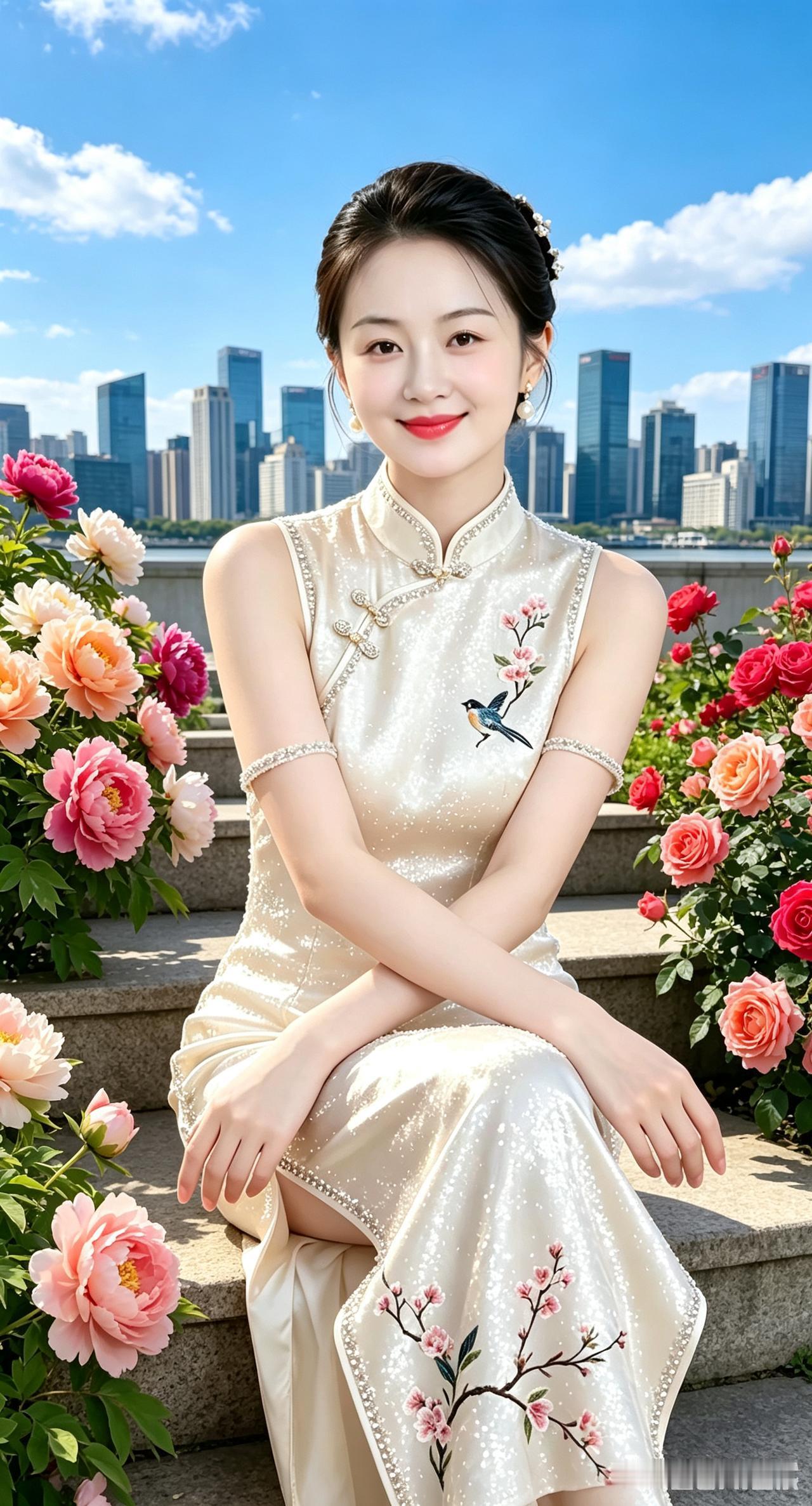 晴日途经滨江石阶，繁花配摩天天际，随手拍出国风氛围感画面
 
晴天我路过城市滨江