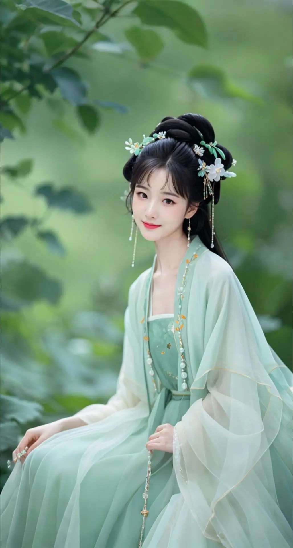 AI扩图 AI翠裳玉颜写真