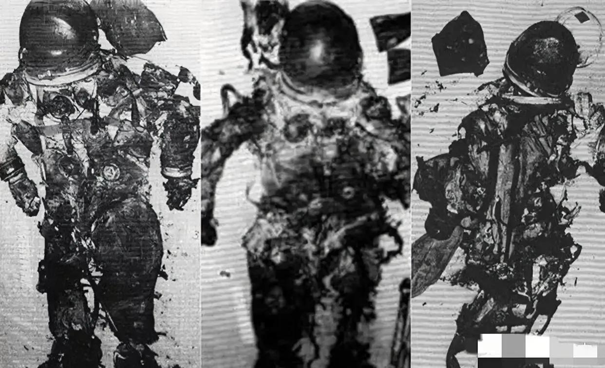 1967年，美国，三名宇航员遇难后，留下的一张遗体照片，仔细看他们的遗体已经残缺
