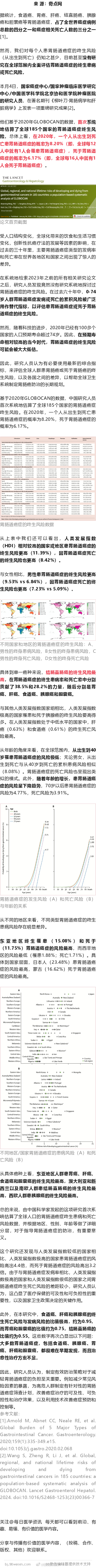 《柳叶刀》子刊：每16人就有1人会死于胃肠道癌症！中国科学家发布首个全球胃肠道癌