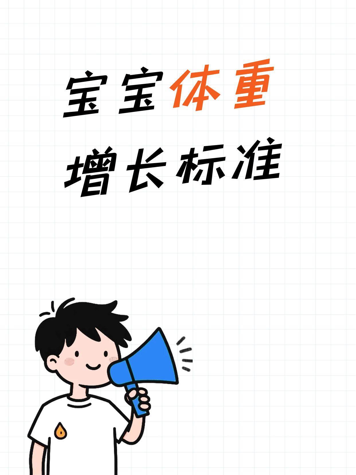 宝宝体重增长标准
新生儿前几天体重下降5-10%属正常，之后每周增长150-20