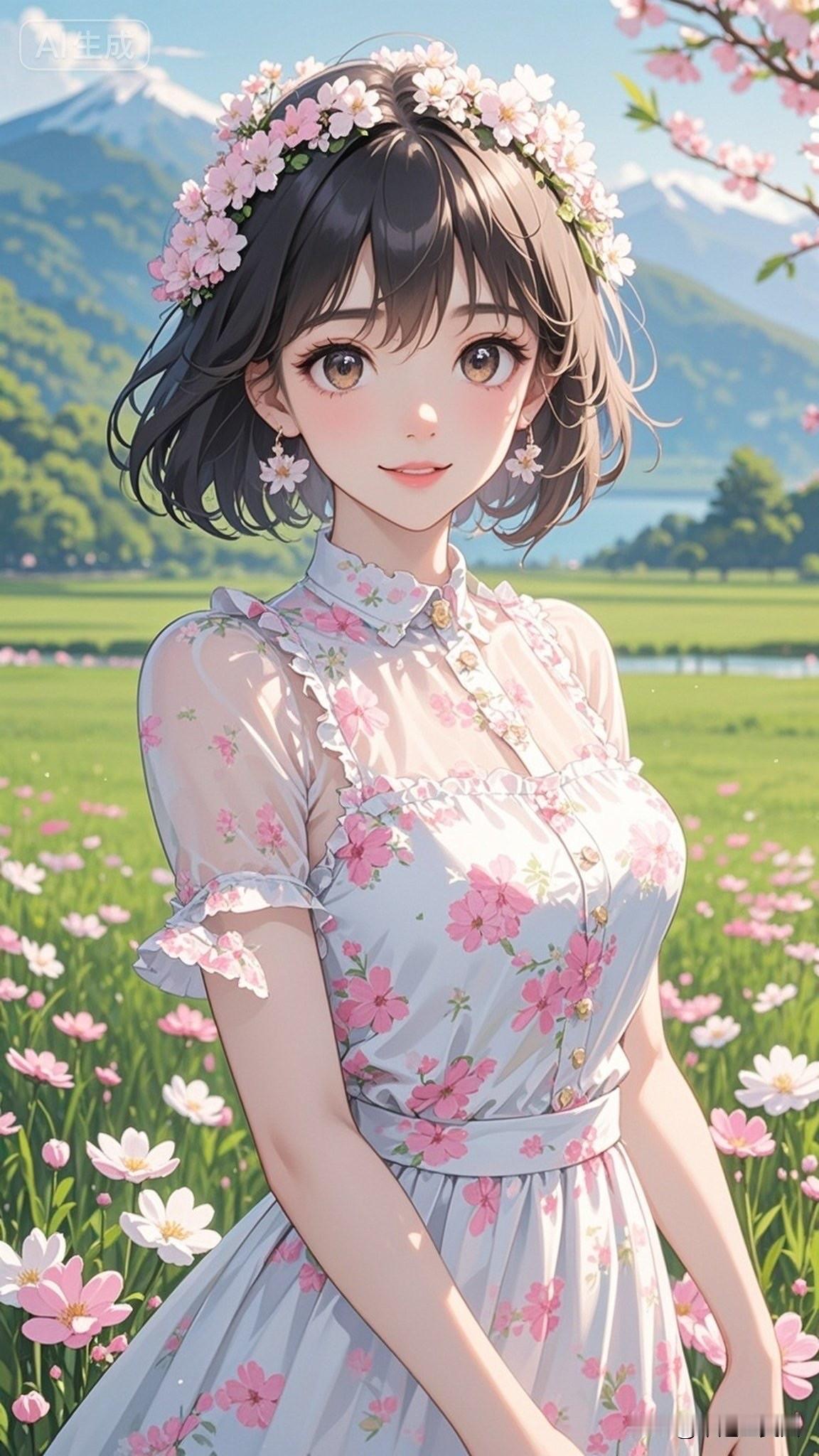 樱花树下，少女与花共舞，春意盎然。🌸🌸🌸