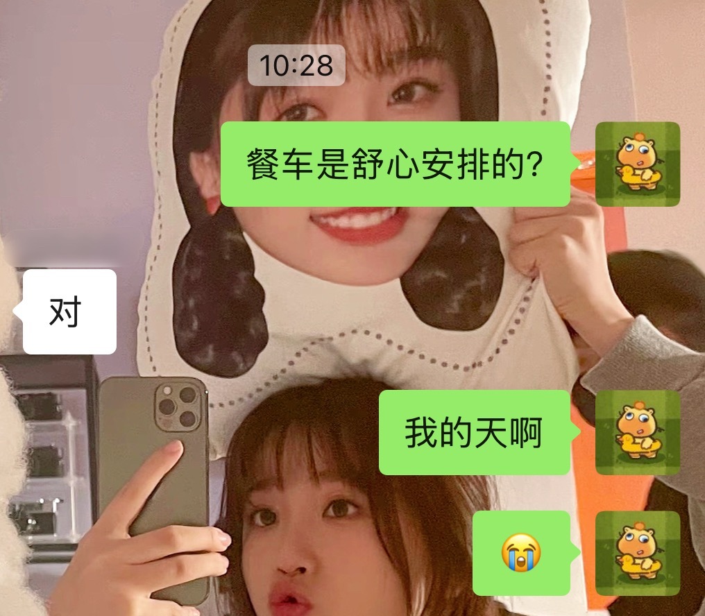 餐车是舒心给粉丝准备的 虞书欣 我一直在哭😭！舒心呐 你一直最在乎小石榴们了?