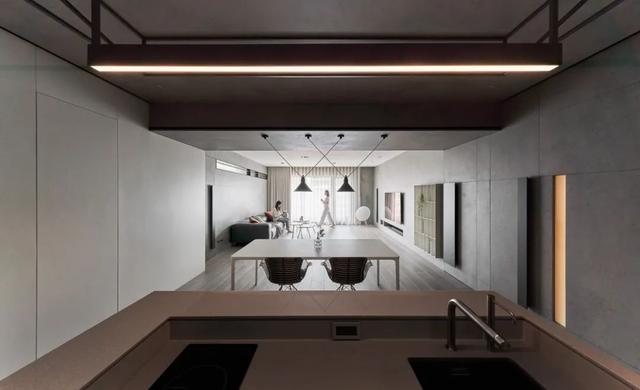 100㎡简约工业风，低调安静的水泥灰，装出别样高级的美