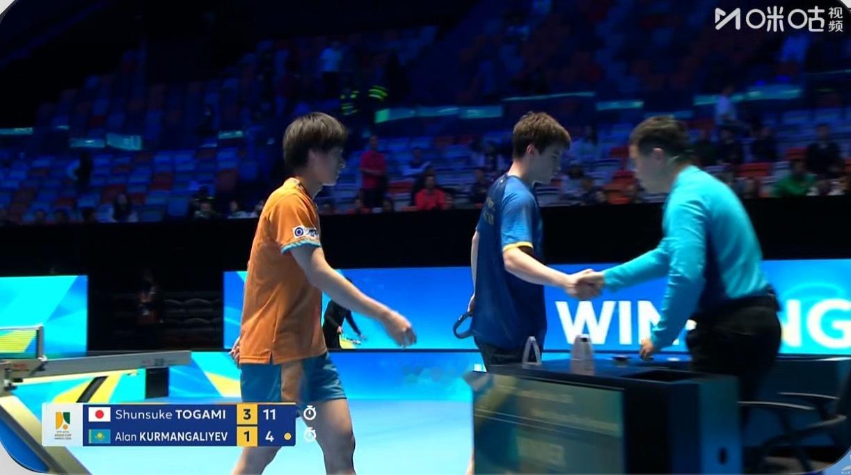 2026海口亚洲杯男子组R3户上隼辅3-1库曼格里耶夫（11-9 12-10 1