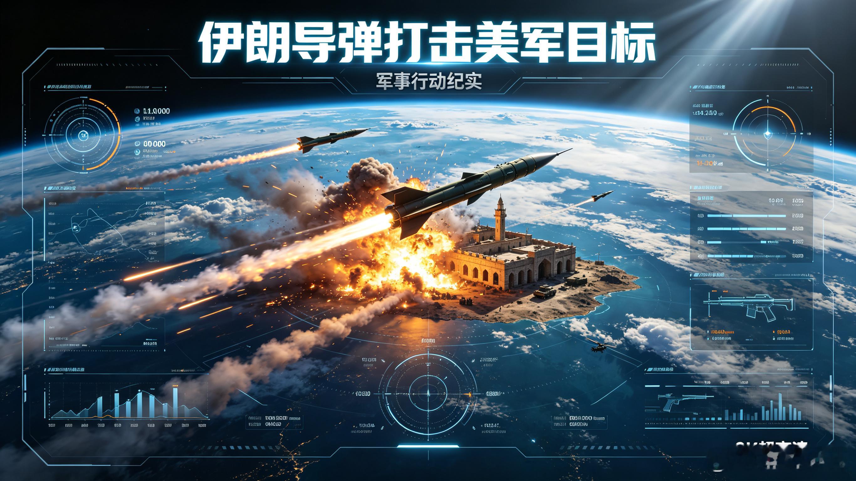 伊朗公布导弹打击美军目标视频【伊朗这波导弹视频放出来，看得人头皮发麻】凌晨画面里
