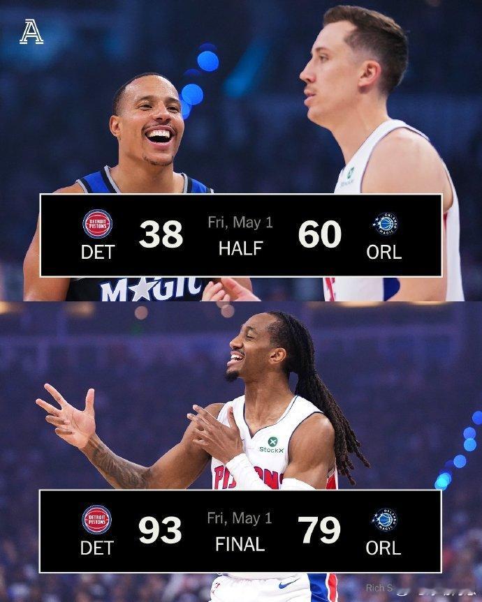 活塞93-79逆转魔术！大比分3-3拖入抢七！活塞vs魔术活塞3比3魔术活塞魔术