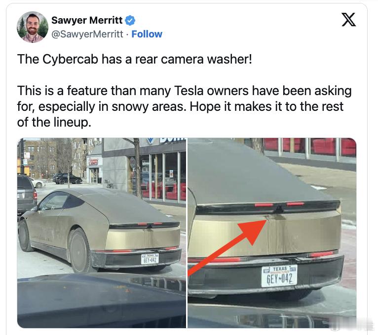 新谍照证实了Cybercab这项新功能最近有人在芝加哥拍到了特斯拉Cyberca