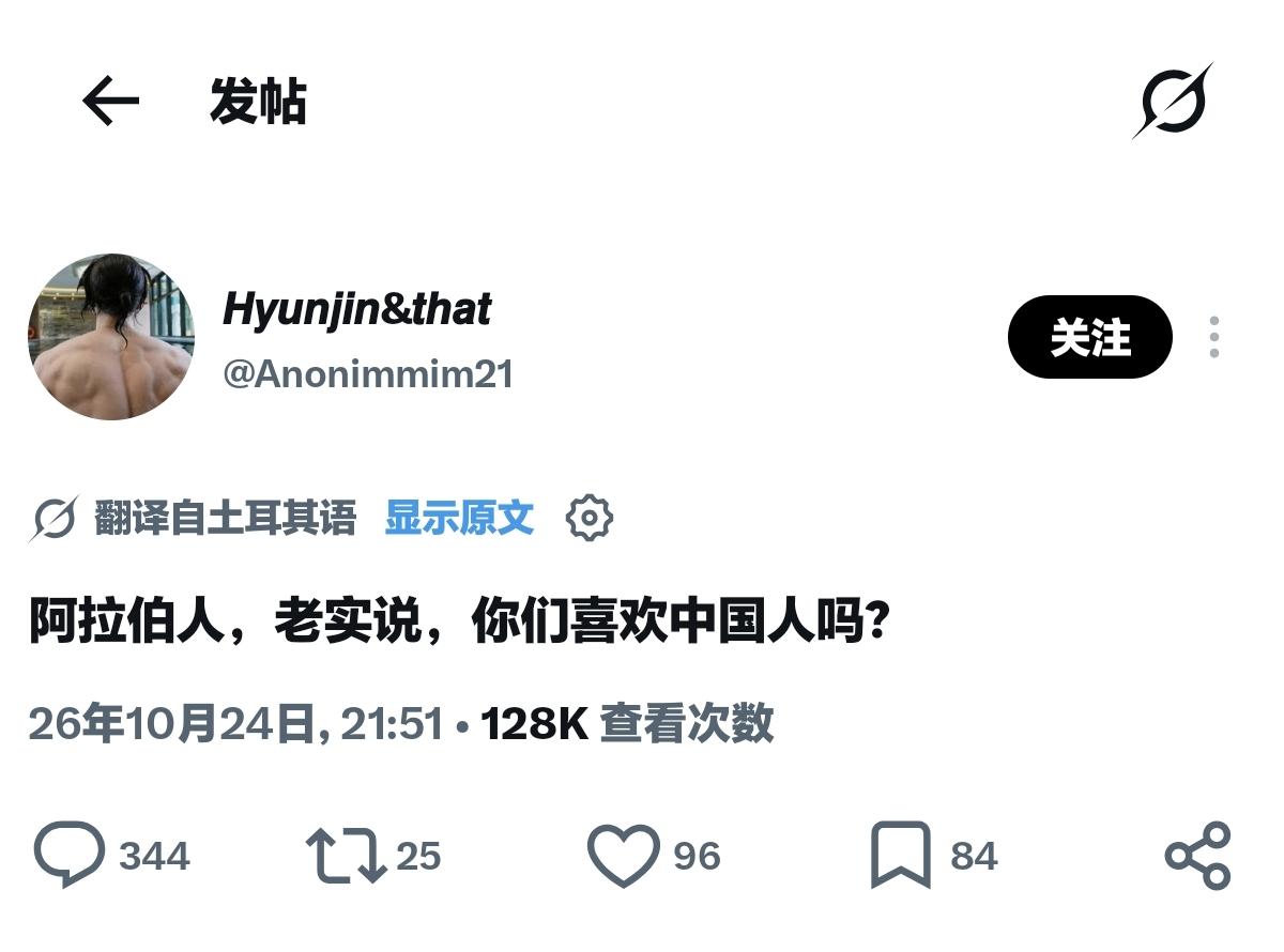 一个土耳其网友向阿拉伯网友发问：

“请你们老实说，你们喜欢中国吗？”
——结果