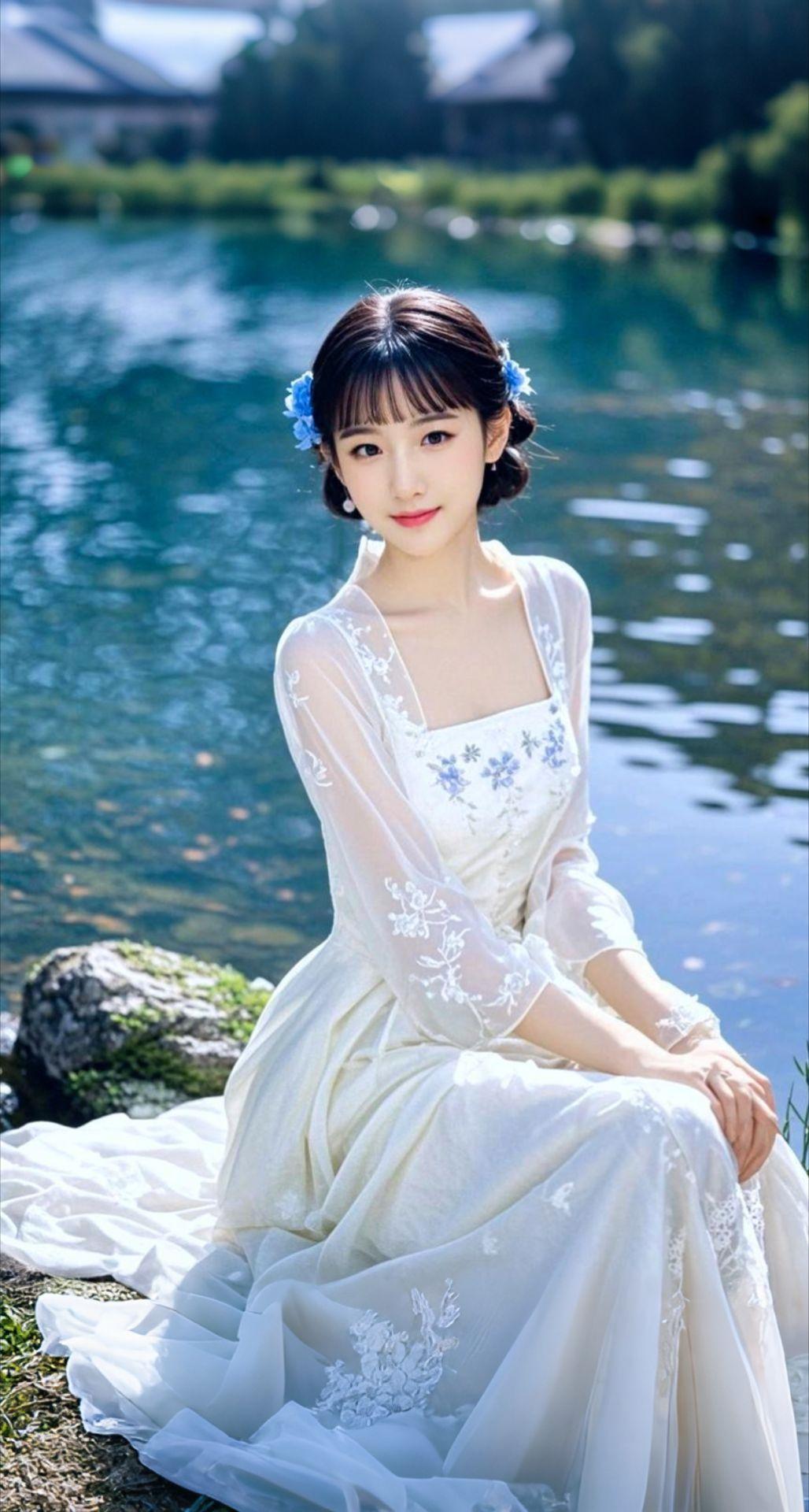 AI扩图 AI湖畔汉服照