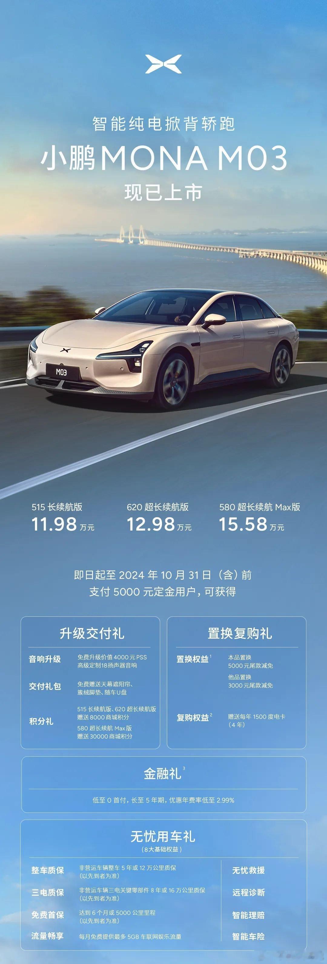 #小鹏MONA M03震撼上市，售价11.98万元起#8月27日夜幕低垂之时，小