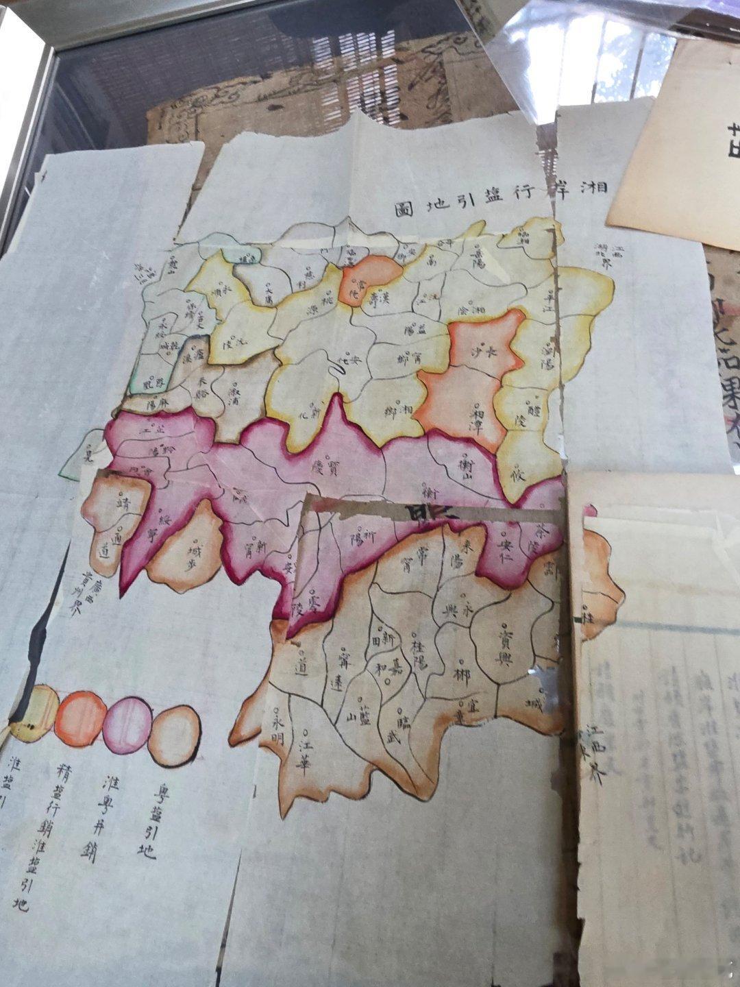 一张民国手绘《湘岸行盐引地图》，看懂湖南盐引地划分对应三大文化圈边界 很多人误以