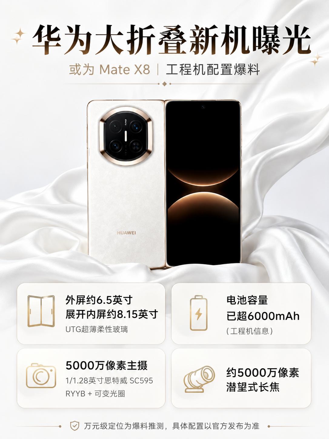 华为新大折叠又有爆料了！👀
据博主@数码闲聊站透露，一款万元级大折叠工程机正在