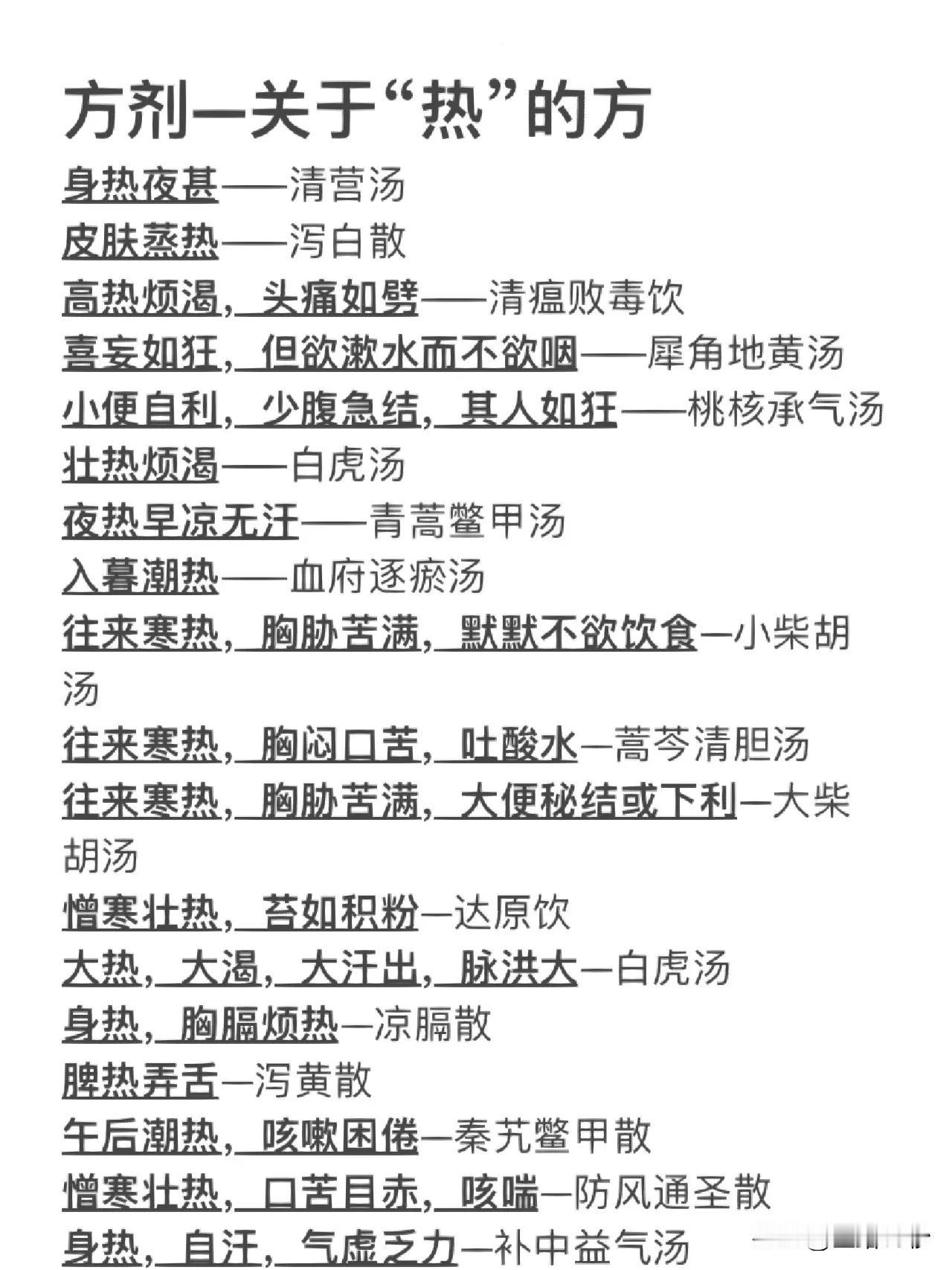 中医治疗各种“热”症的方剂全解

在中医理论中，“热”症是常见的病理状态，表现为