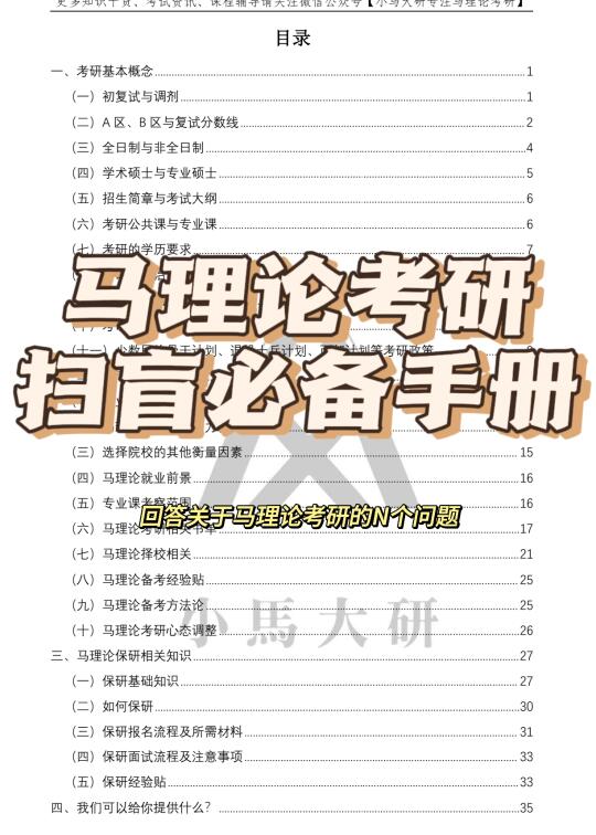 26马理论丨考研扫盲手册来啦！！考研人进