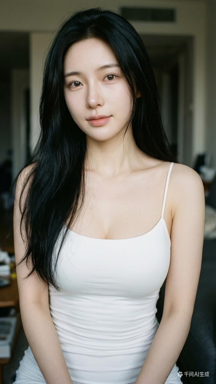 清新自然，黑发白衣，简约之美