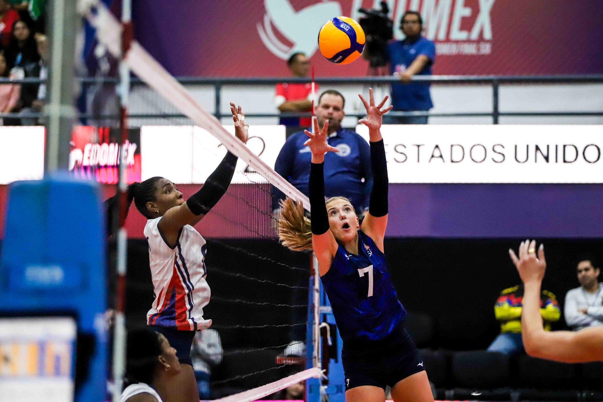 【女排中北美六强赛】半决赛,🇺🇸美国女排3-1🇨🇺古巴女排（25-17、