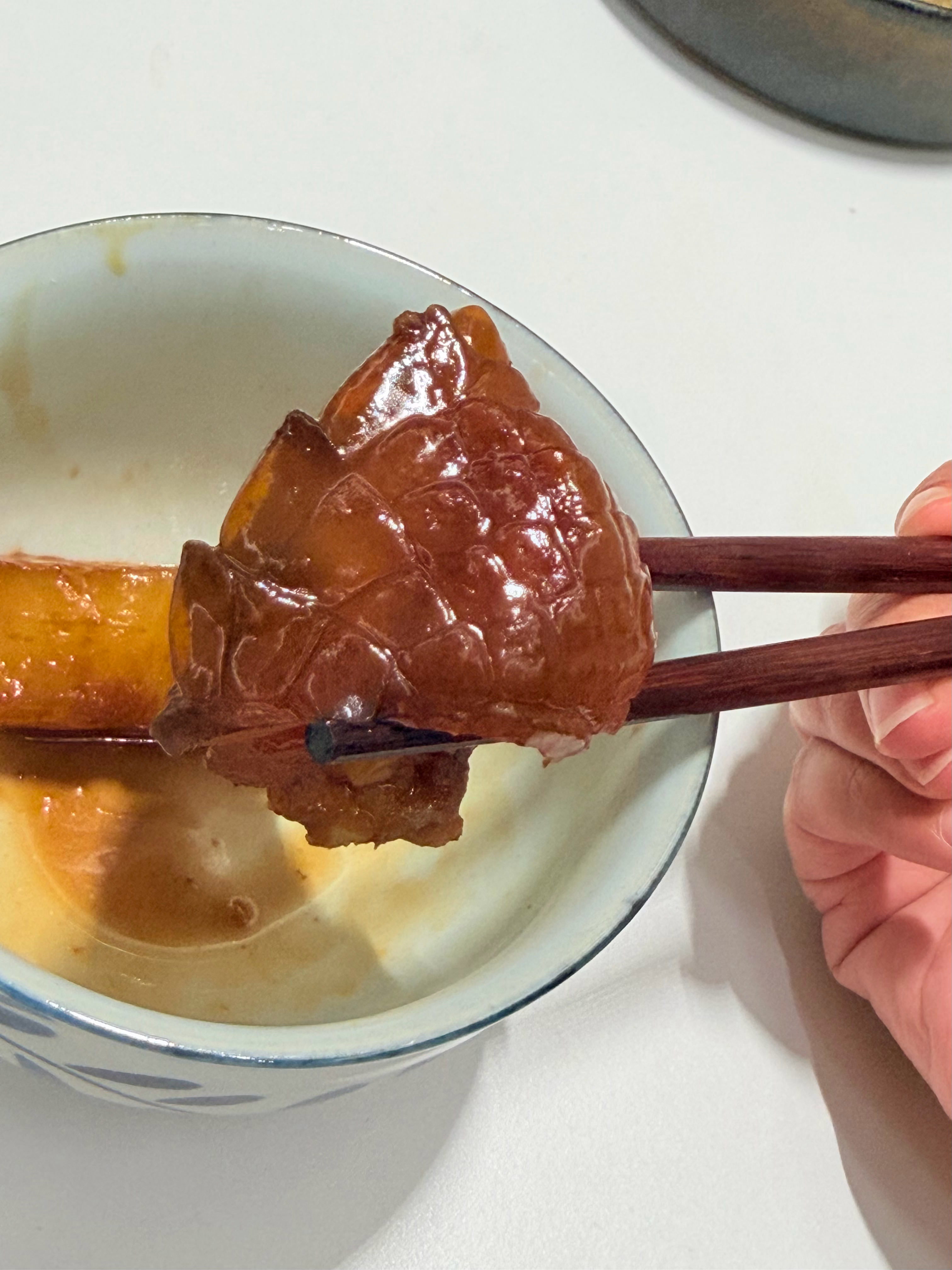 女朋友做的鳄鱼…..外面像甲鱼裙边，里面像鸡肉 