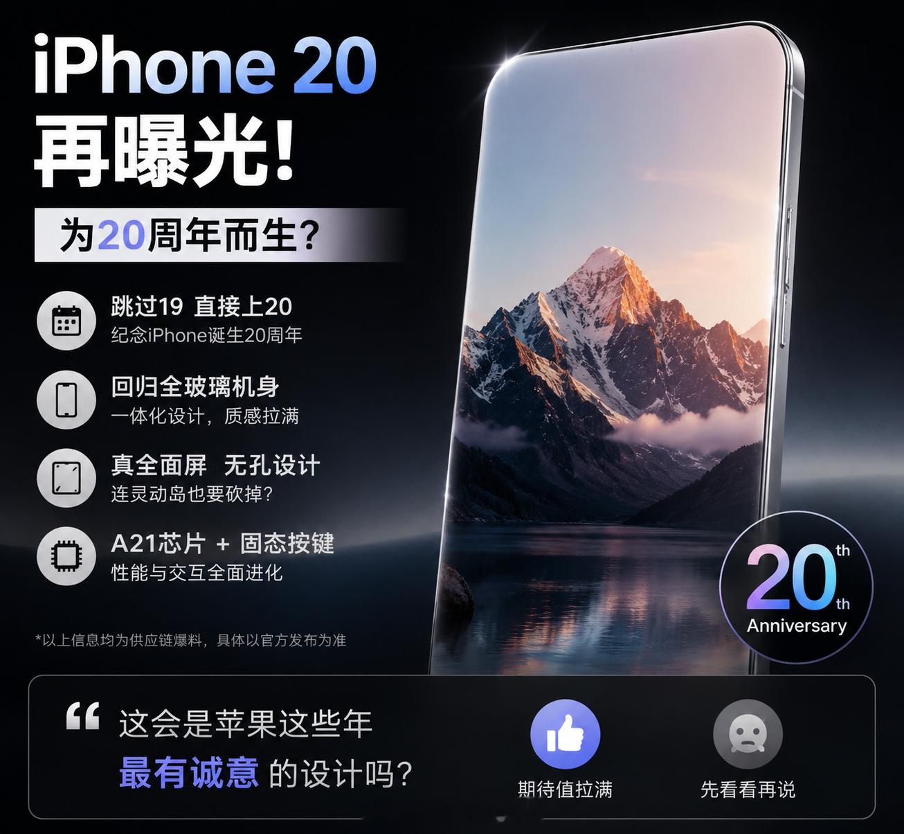 iPhone20再曝光不是，这也太快了吧！iPhone18都还没有发布，iPho
