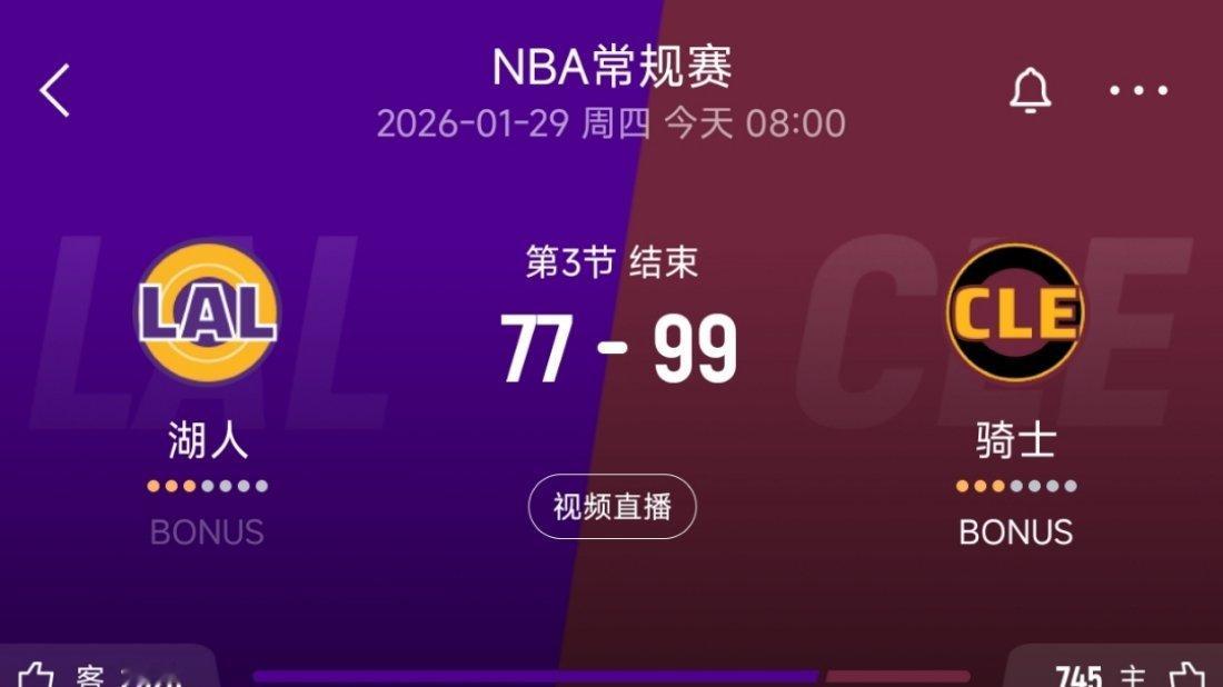 湖人这就崩了。湖人vs骑士