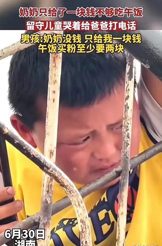 “我想吃碗粉儿！”湖南，留守儿童哭着打电话给爸爸，说大家都在吃饭，可是奶奶只给了