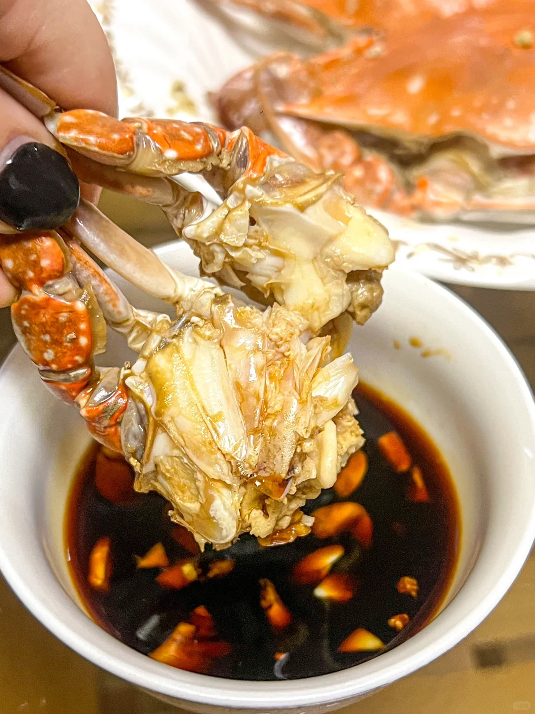 叮咚买菜安排了24年第一顿梭子蟹！蘸醋更鲜