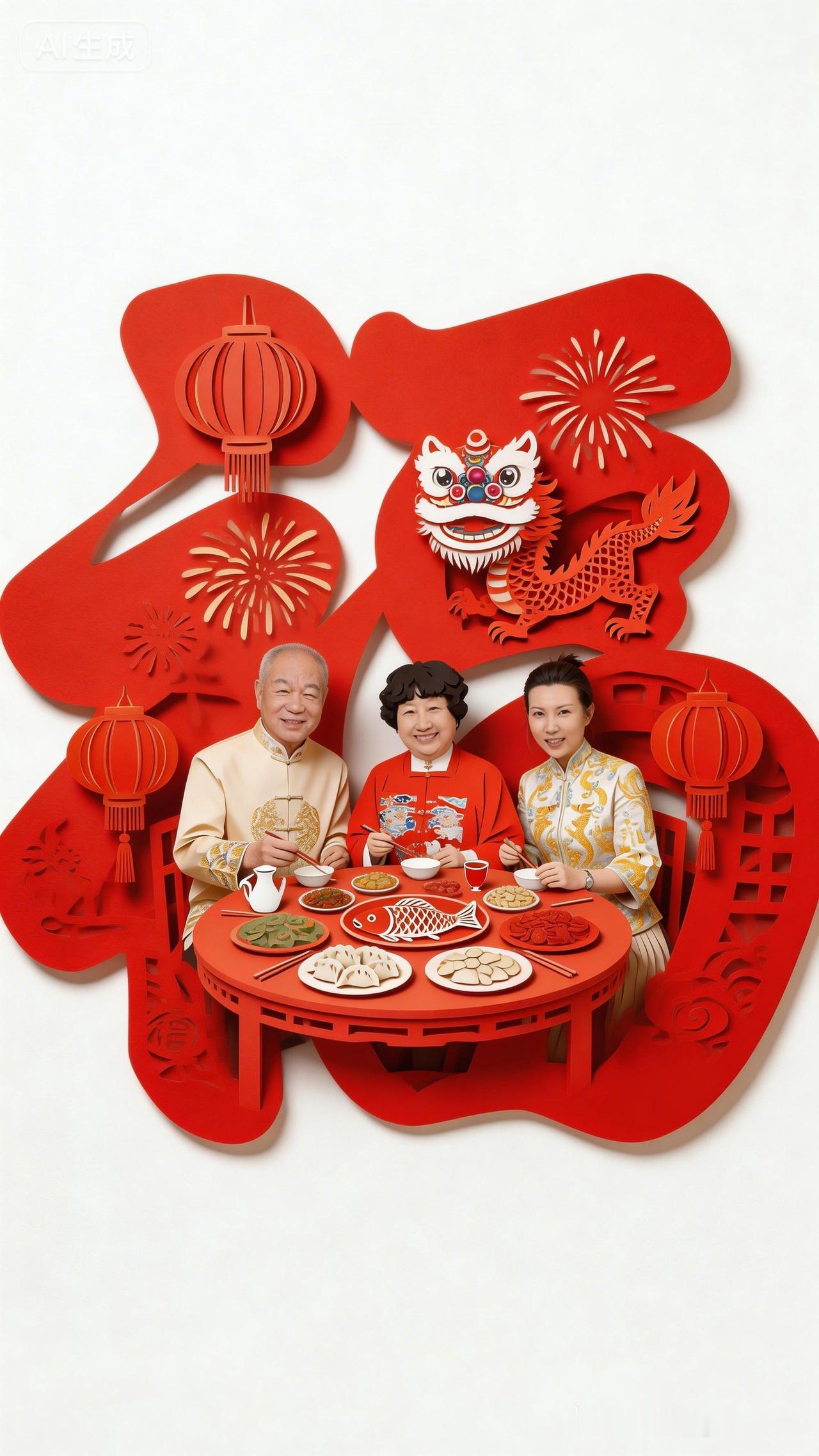 欢度春节，一家团圆，红红火火过大年！🎉👨‍👩‍👧‍👦