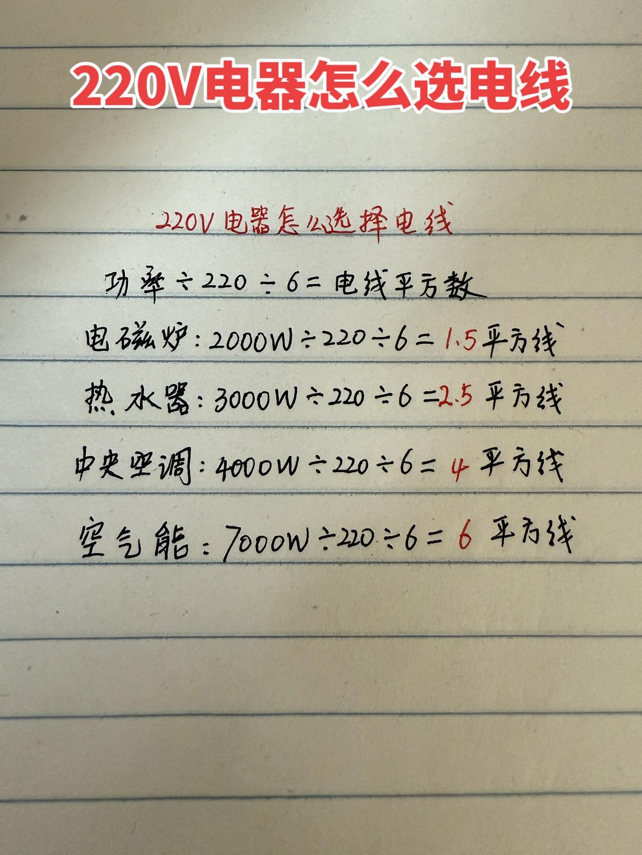 220V电器怎么选择电线电工 电工知识