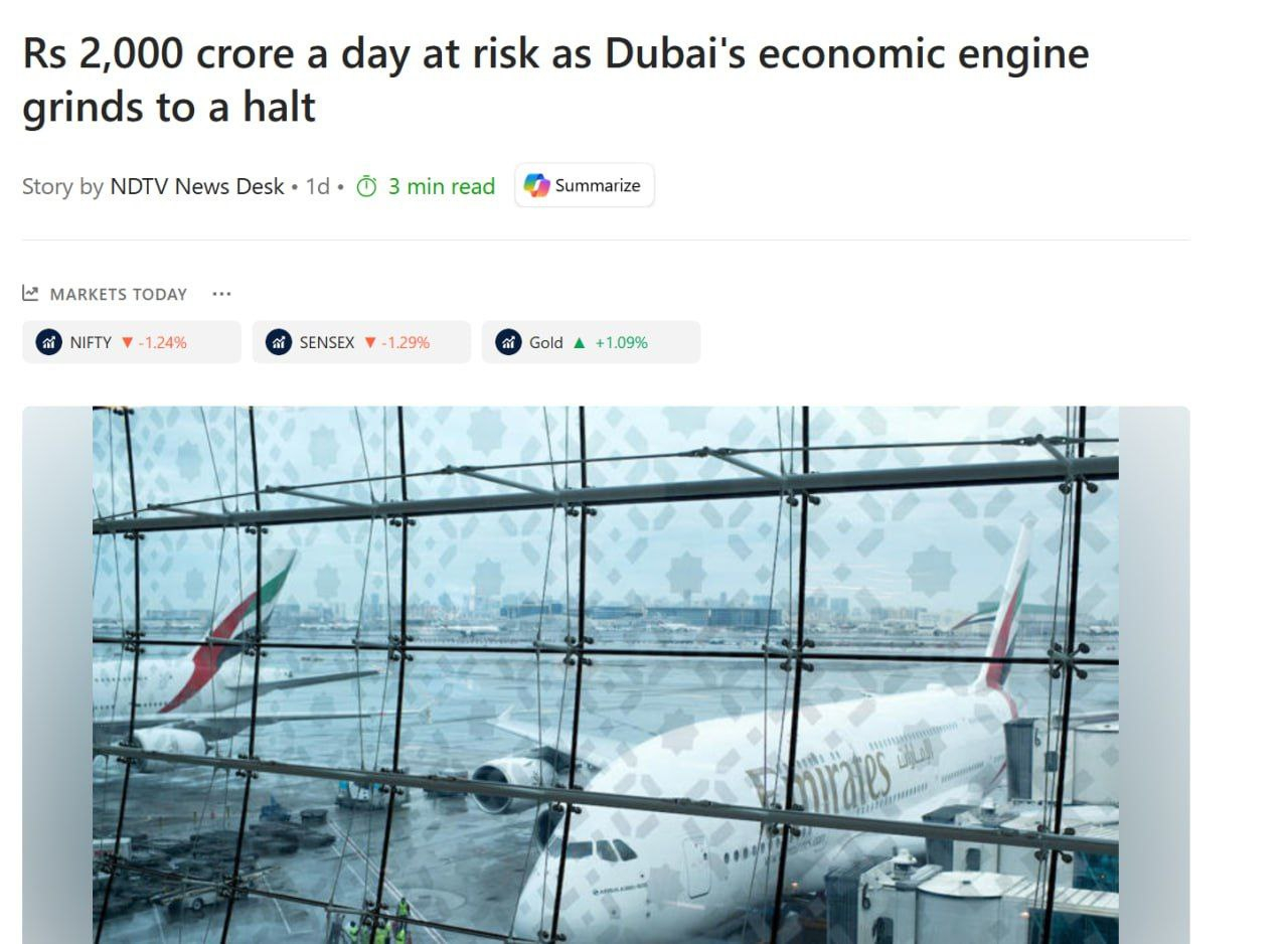 迪拜每分钟因机场停运损失约100万美元（含阿联酋航空、转机服务、酒店、购物、出租