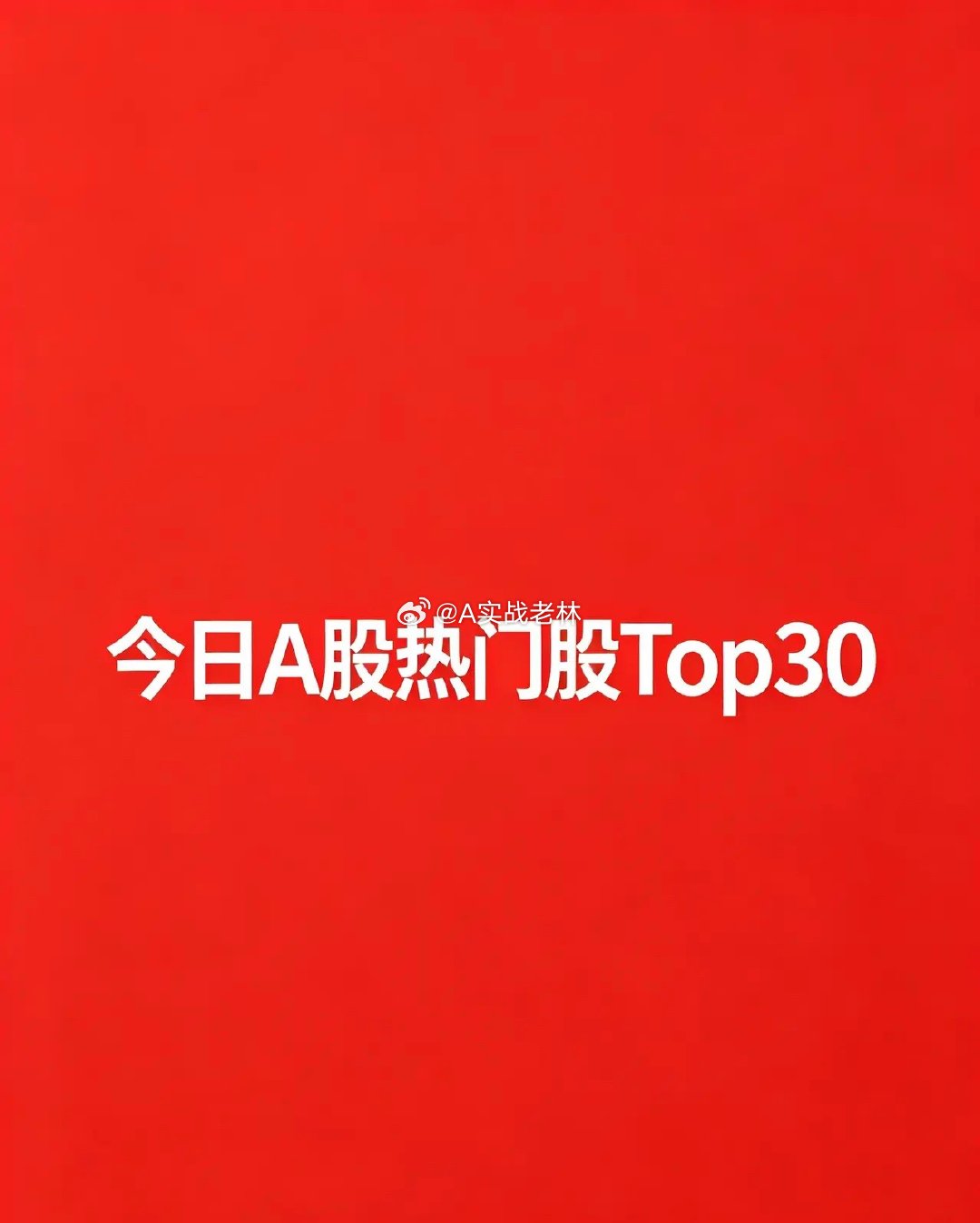 2026年8月10日，A股热门排名TOP30第一梯队：连板龙头（短线情绪核心）1