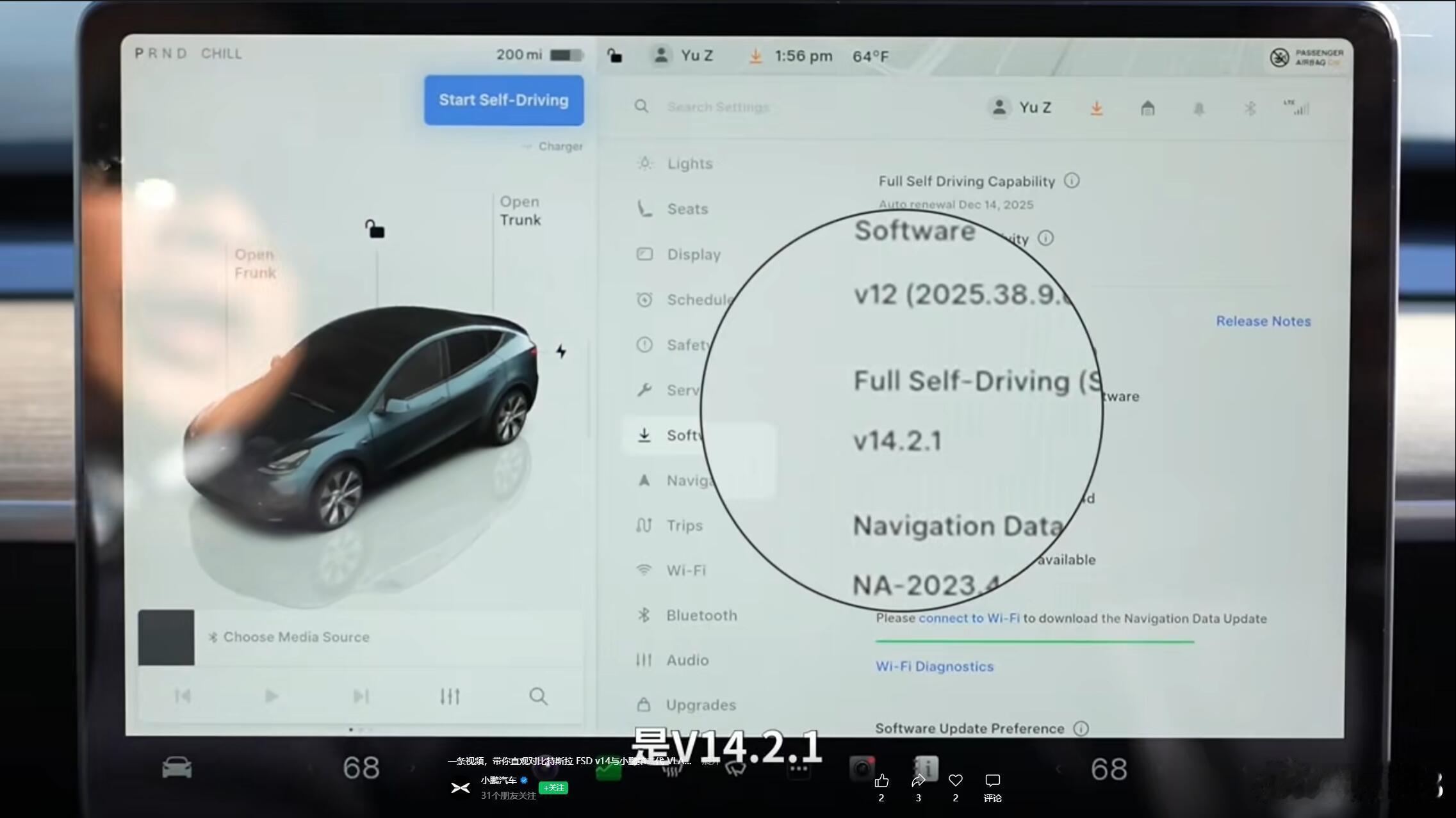 何小鹏9大场景美国对比特斯拉 何小鹏又去美国实测特斯拉FSD了，这次他体验的是F