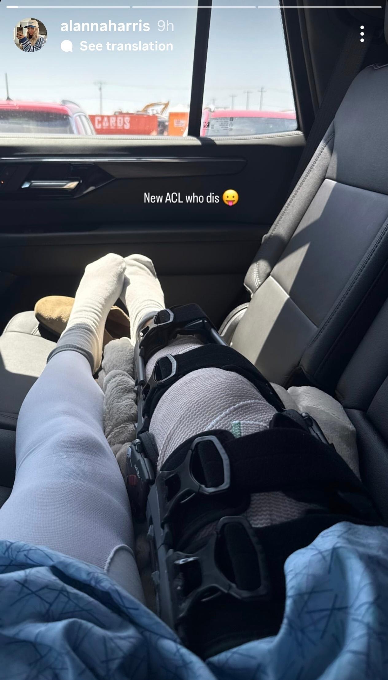 杰林女友晒自己的ACL护具，没记错的话是之前滑雪受的伤。雷霆4比0横扫太阳卫冕冠