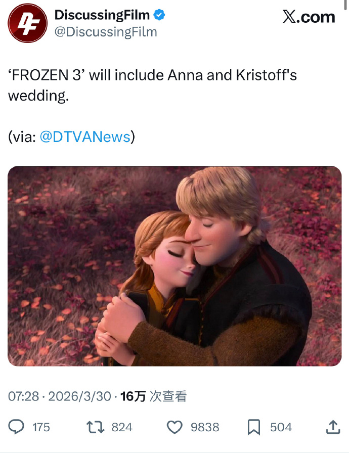 冰雪奇缘3有安娜婚礼 哇！《冰雪奇缘3》有安娜和克里斯托夫的婚礼现场。 