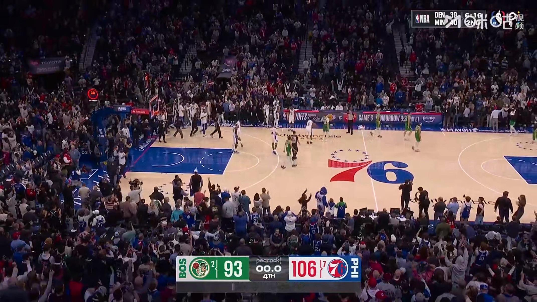 76人106-93战胜凯尔特人，双方进入抢七大战，今年季后赛第一场抢七。nba季