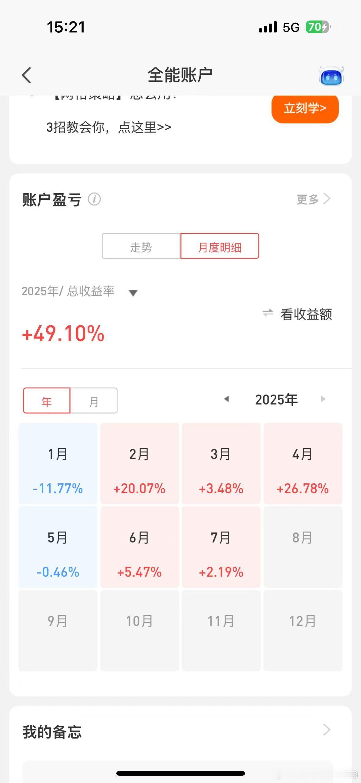 v+群一位朋友的小帐户，作个分享。虽说资金量不大，但盈利了总是高兴的。 ​​​