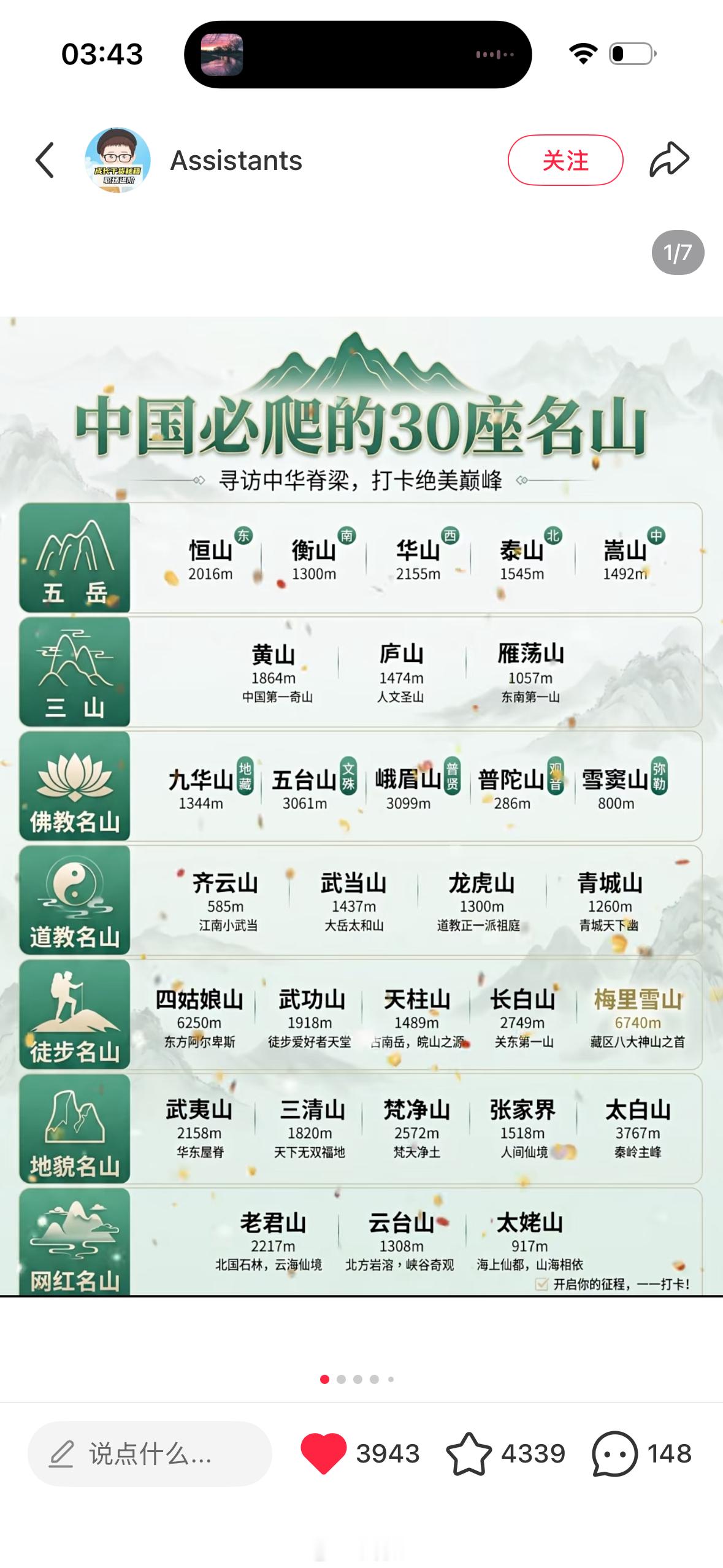 这个爬山真的有瘾我发现，连夜让AI列了所有中国名山大川，准备下个月就开启扫荡地图