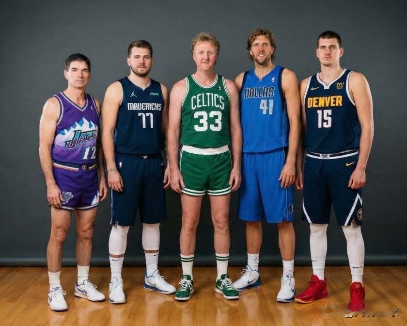 🇺🇸美媒晒图发文：“控卫斯托克顿、得分后卫东契奇、小前锋伯德、大前锋诺维斯基