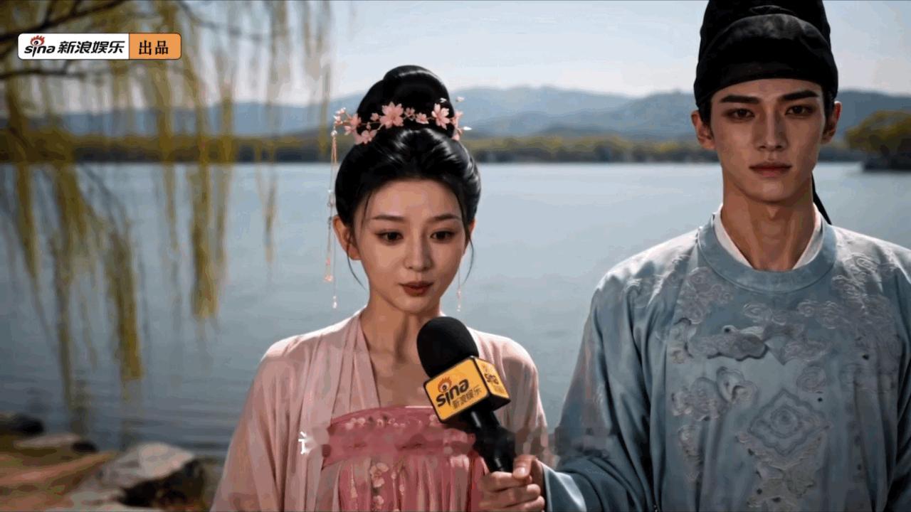 新浪娱乐专访砚边青梅CP AI剧主演都有专访了 谈到AI和创作者晚晚，《砚边青梅