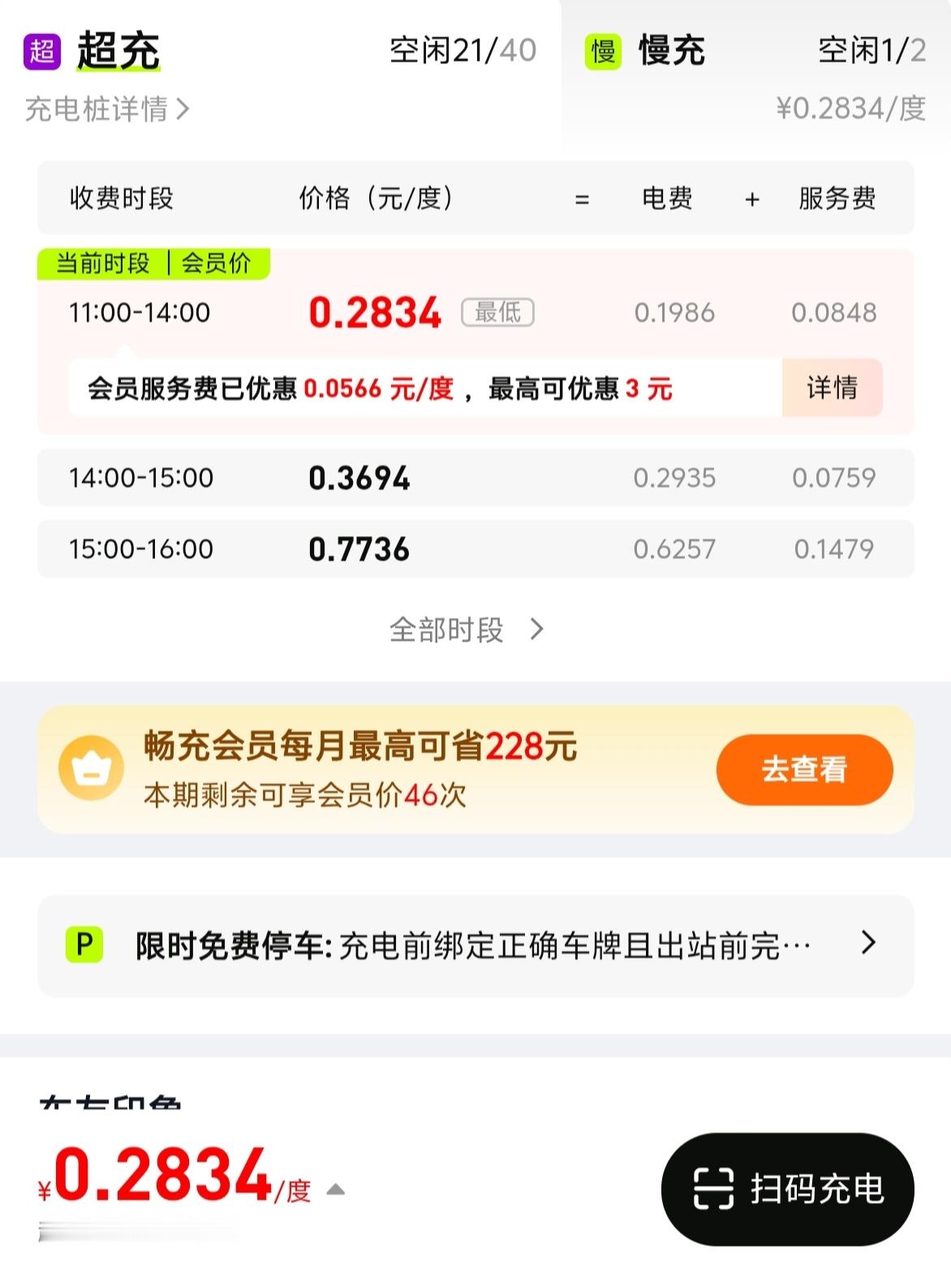 还有比这更低的充电费吗？更低的我真没见过了 ​​​