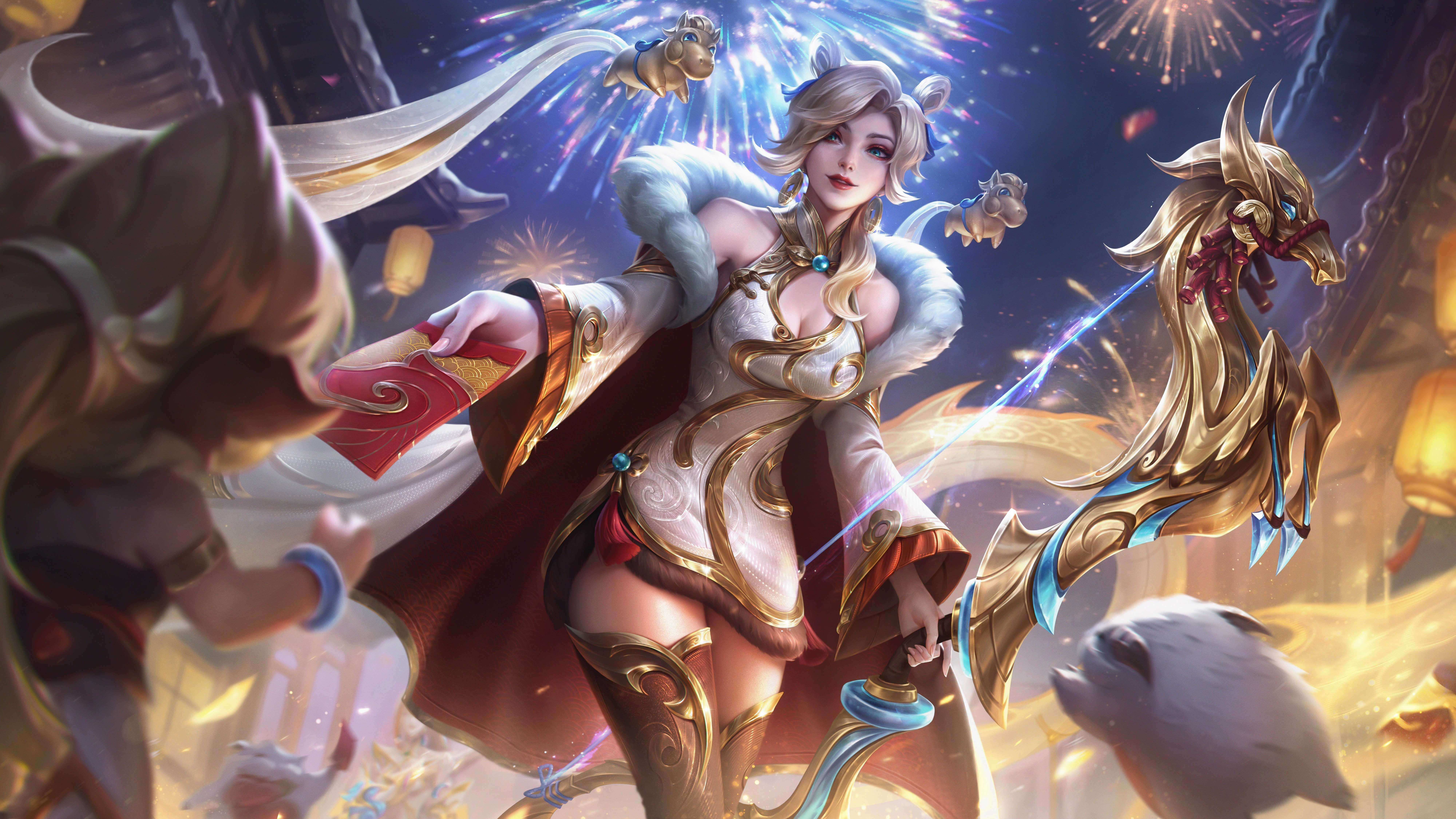 LOL新的臻彩皮肤原画 龙马烈焰 艾希，波比英雄联盟