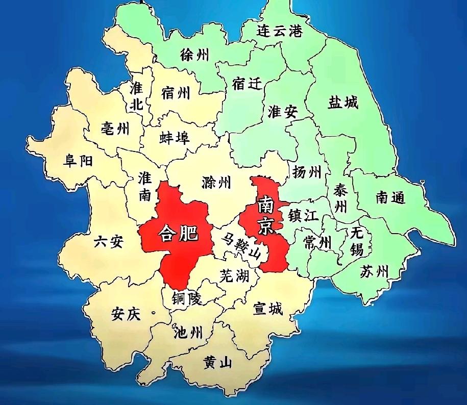 原来南京和合肥之间正好隔了一个马鞍山市，别看马鞍山的面积不大，但是地理位置极佳，