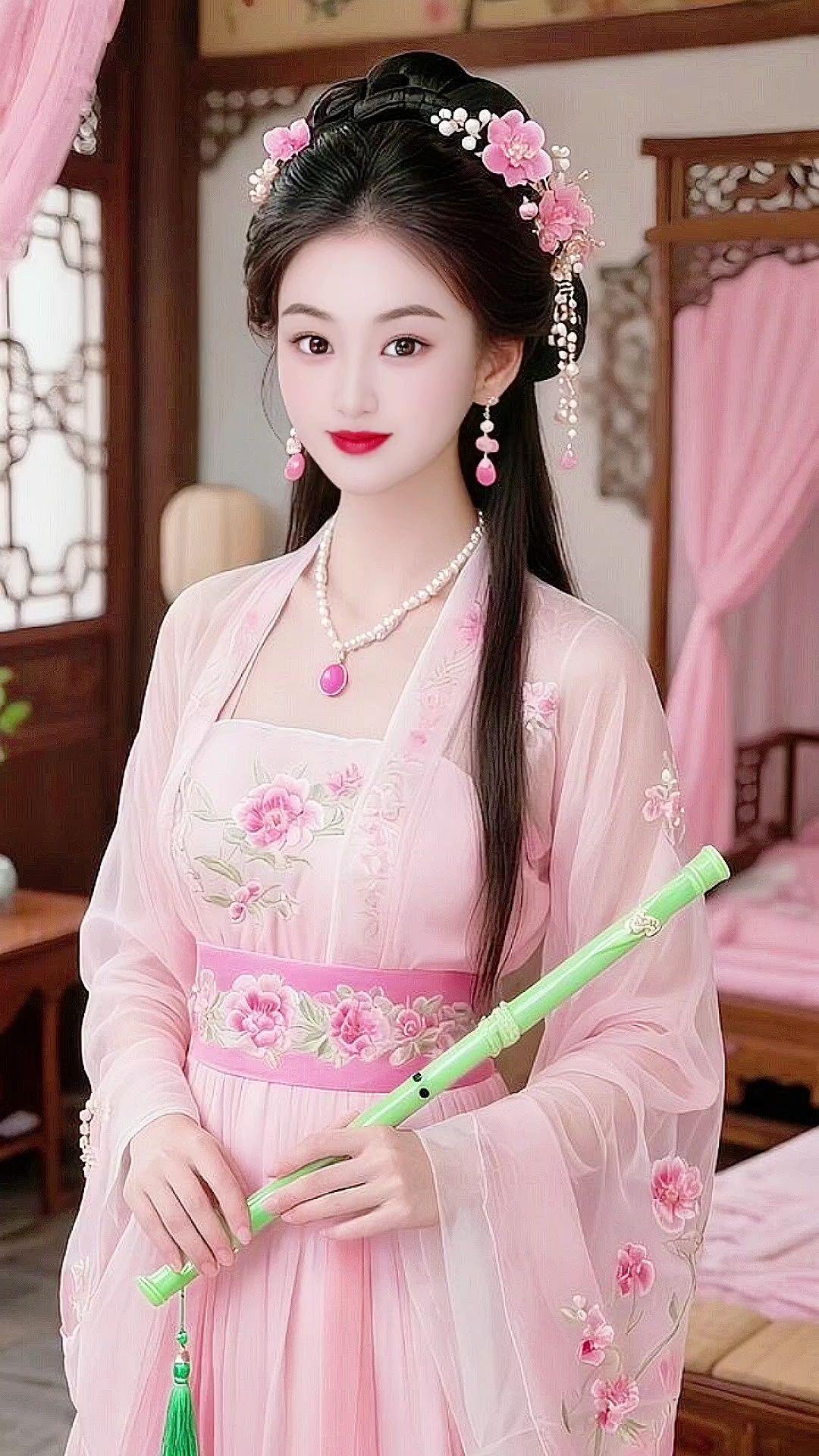 国风古韵 古风美人 汉服小姐姐 汉服之美在华夏 粉色汉服佳人
