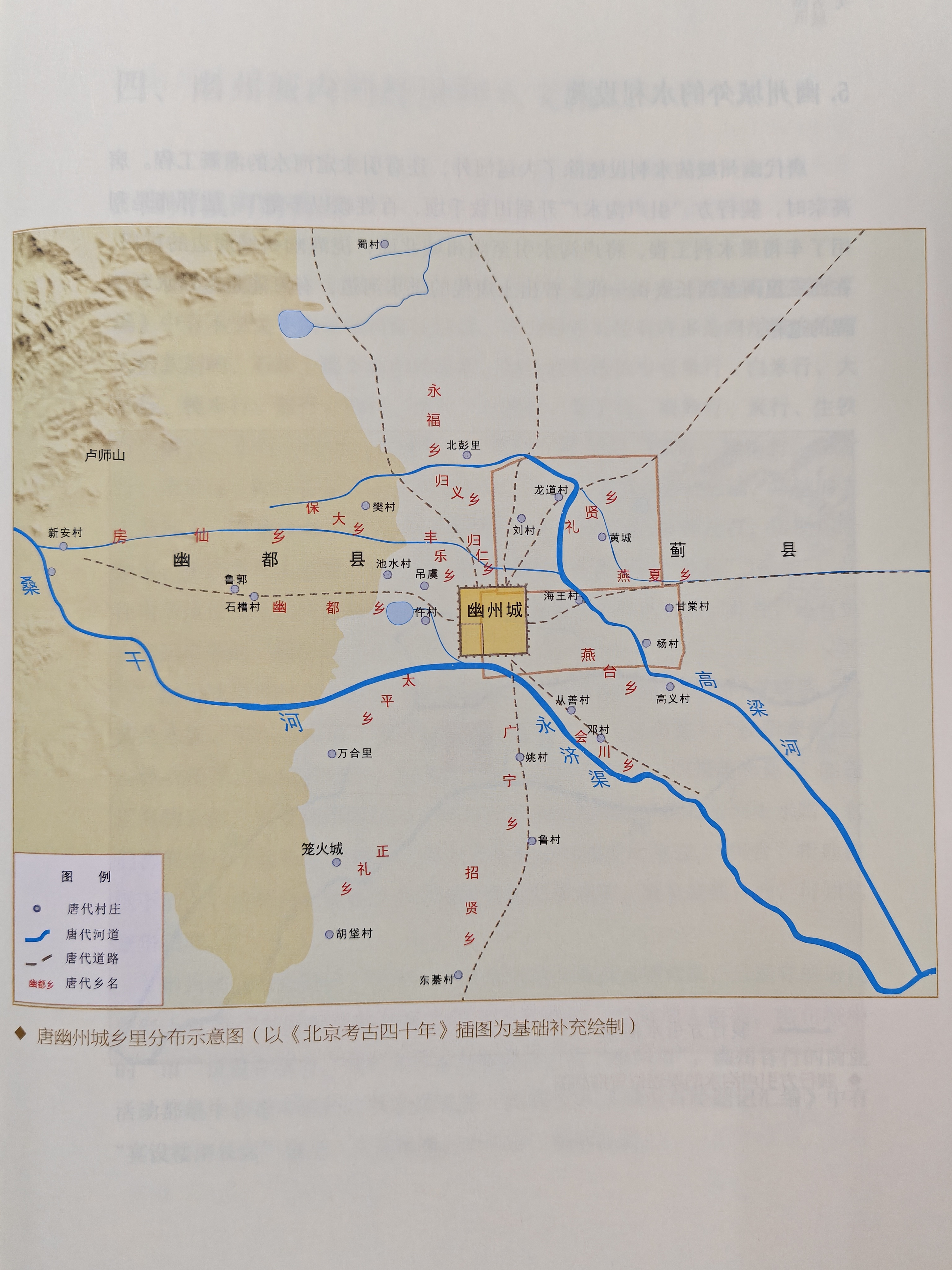 唐代时北京地区河流分布 