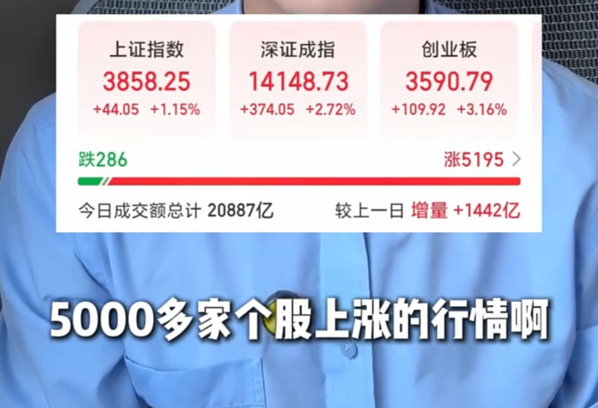 时隔许久，A股再度迎来超五千只个股同步上涨的普涨行情，大家不妨回想，上一次出现这